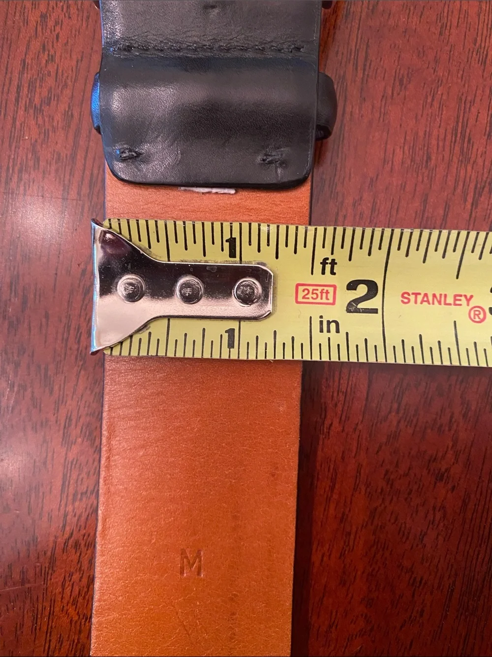 Ralph Lauren Collection Stirrup Buckle Black Leather Belt Size M